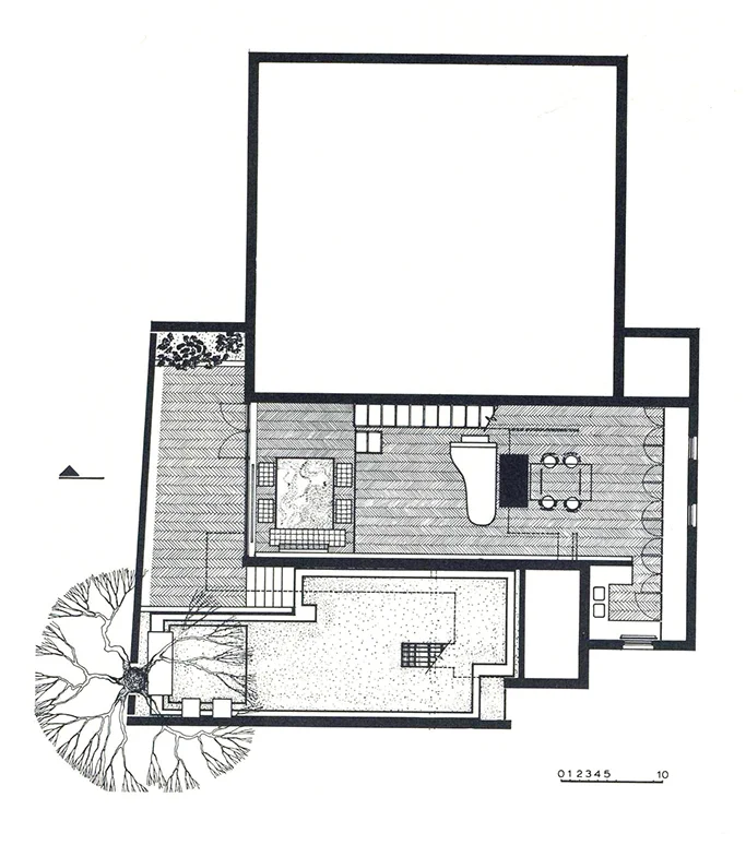 Rudolph’s drawing of the first floor. Image: Paul Rudolph Heritage Foundation Archives