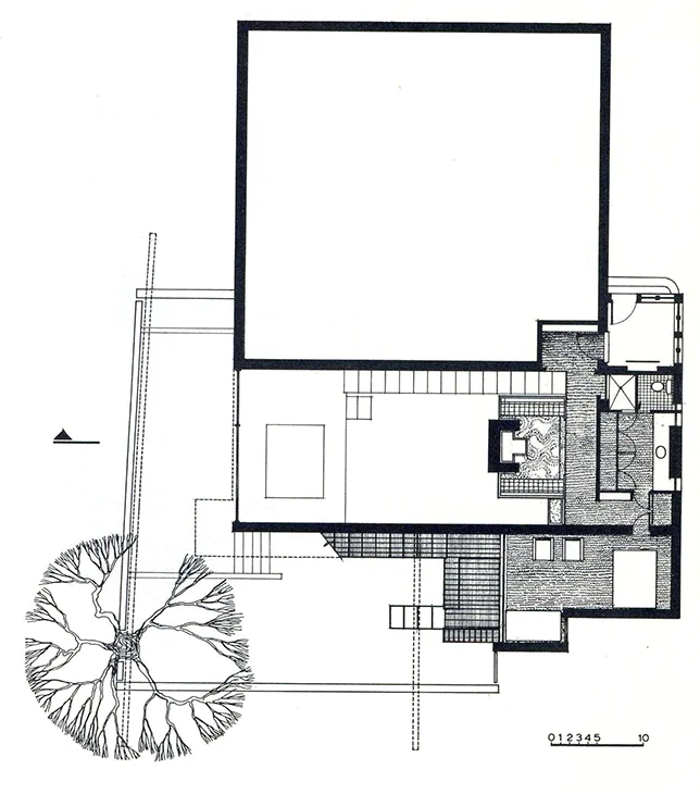 Rudolph’s drawing of the second floor. Image: Paul Rudolph Heritage Foundation Archives