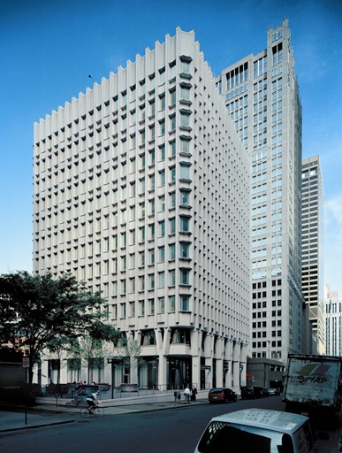 Paul Rudolph’s first large office building, a 12 storey tower he designed for Blue Cross/Blue Shield from 1957-1960. It is located at 133 Federal Street in Boston. Photo: Campaignoutsider.com