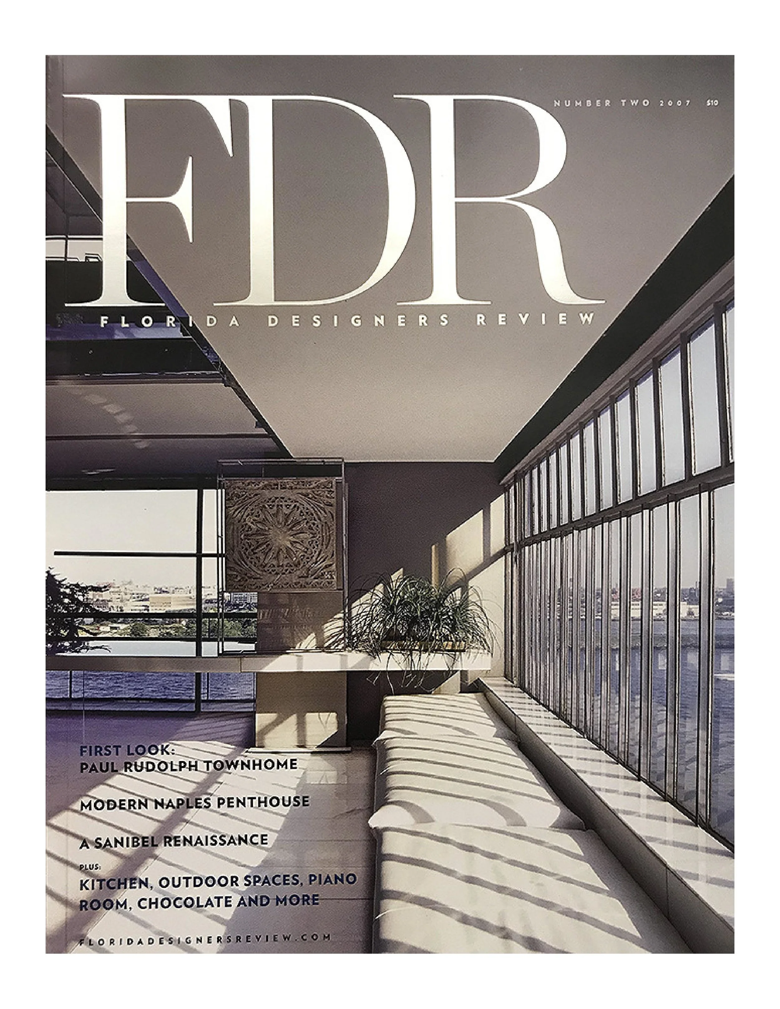 The cover of FDR: FLORIDA DESIGN REVIEW, showing the living room of Paul Rudolph’s multi-level apartment in New York City. That issue’s coverage was the most comprehensive (and best photographed) article to ever appear about this most personal of Rudolph’s architectural works. The magazine is now out-of-print, but copies are available through the Paul Rudolph Heritage Foundation’s “Shop” page.