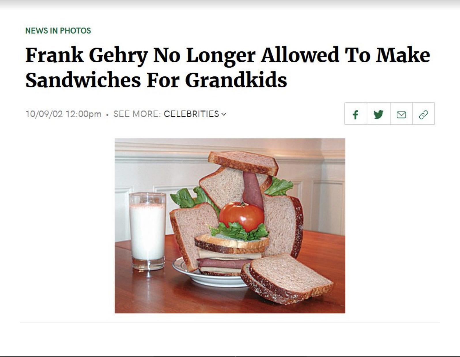 News story source: www.theonion.com