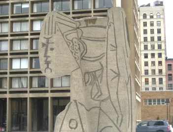 Picasso’s Sylvette, in the midst of the I.M. Pei’s “Silver Towers” in NYC’s Greenwich Village. Image courtesy of Ephemeral New York