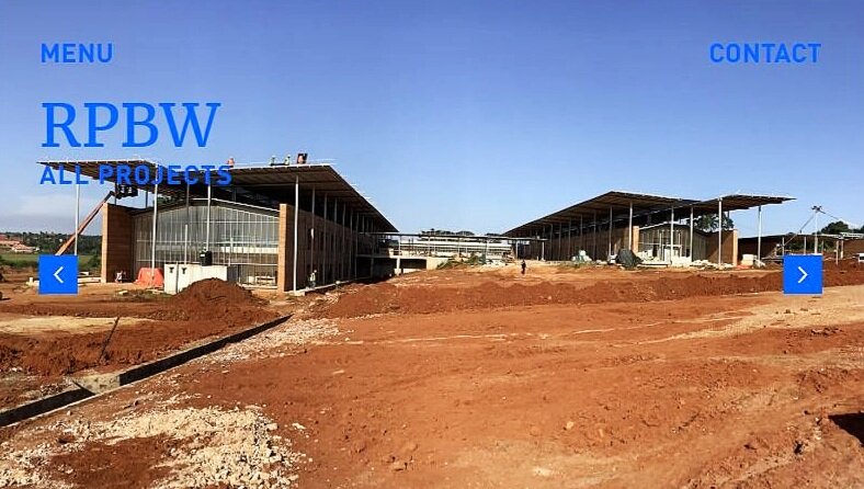 A screenshot from the Renzo Piano Building Workshop’s website, showing an emergency children’s surgery center, under construction in Uganda. This impressive project has several wings, most of which are sheltered under Double Roofs.