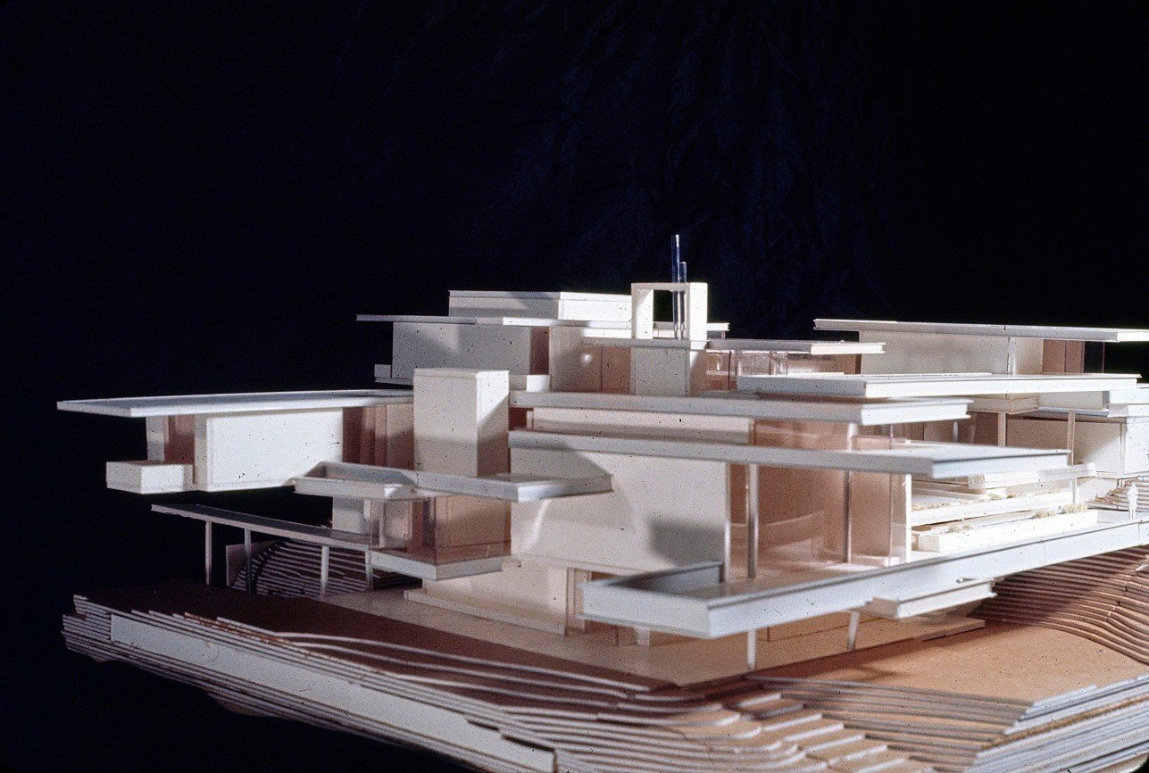 Photo of the presentation model of the Bass Residence in Fort Worth, Texas designed by architect Paul Rudolph from 1972.⁠
⁠
For more, follow PaulRudolphInst⁠ on Instagram, Facebook, Twitter and Threads or go to our website at www.paulrudolph.institut