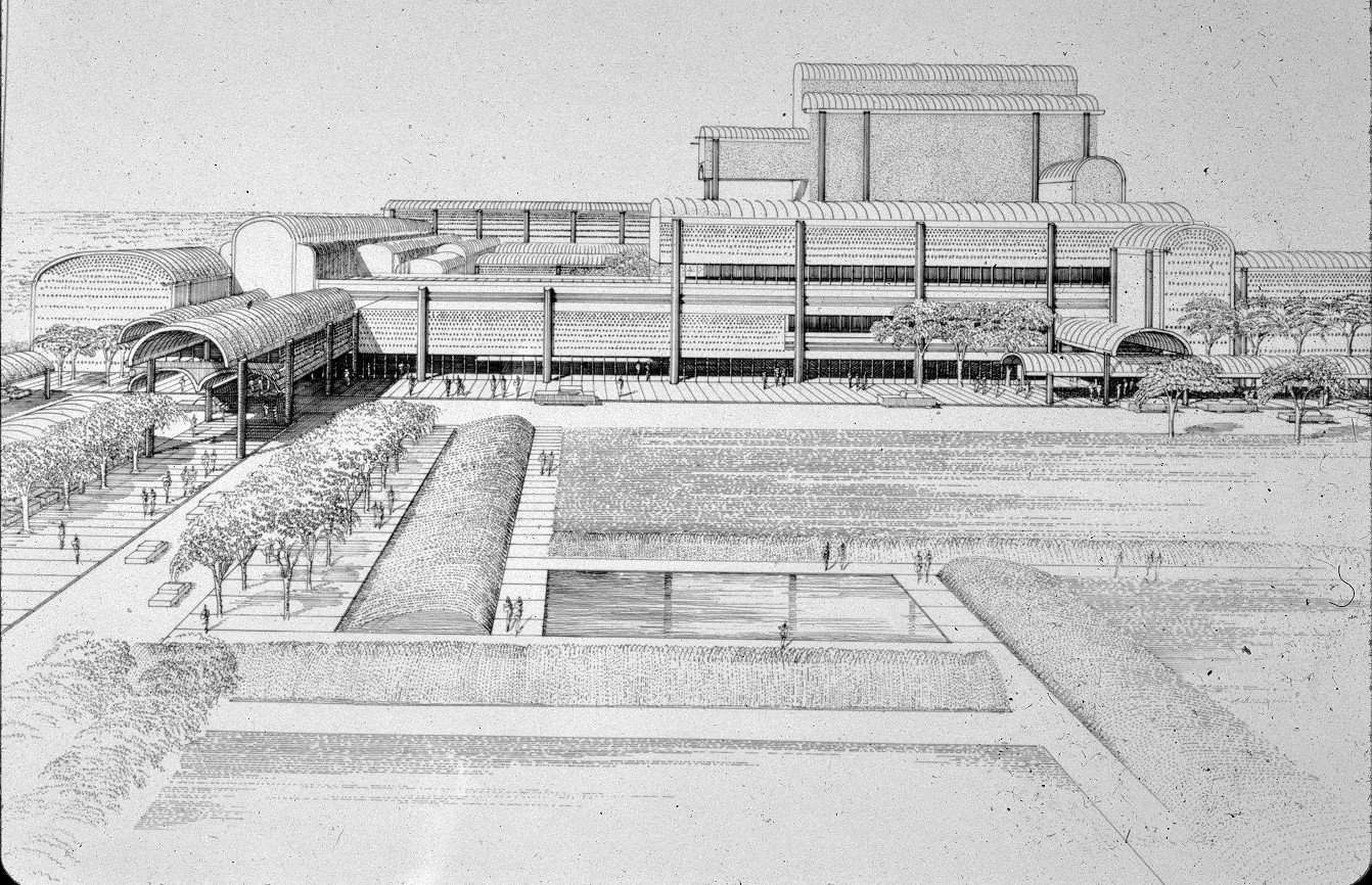 The unbuilt Bahrain National Cultural Centre, designed by Paul Rudolph in 1976.⁠
⁠
For more, follow PaulRudolphInst⁠ on Instagram, Facebook, Twitter and Threads or go to our website at www.paulrudolph.institute⁠
⠀⁠
#architecture #paulrudolphinst #arc