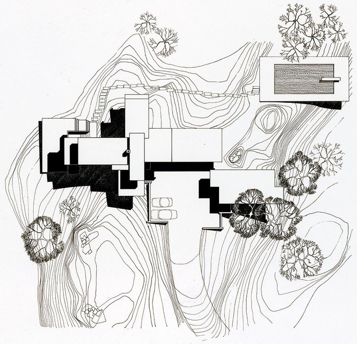 The unbuilt Silvas Residence in Greenwich, Connecticut was designed by Paul Rudolph in 1961. Plaster was intended to be sprayed over the light wood structure to provide a continuous surface. The project&rsquo;s interiors were also to be finished in p