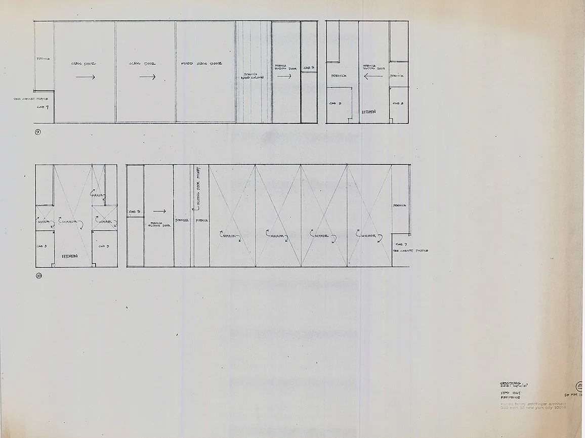 Goldfinger Residence. New York, New York. Sections. Drawing 5 dated 05/25/1982.
