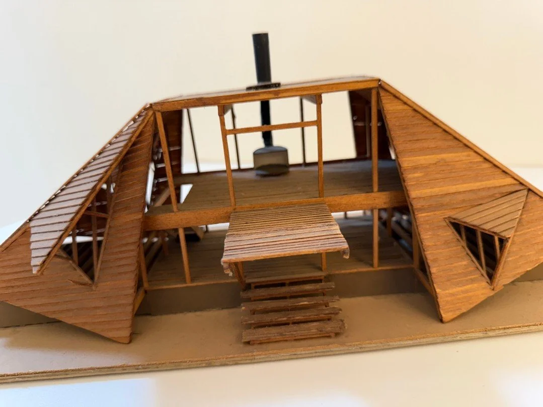 The first part of the Andrew Geller archives have arrived at the Institute! Here is the original project model of Andrew Geller's 1962 Levitas Residence on Martha's Vineyard - aka the 'Gull House' - along with photos of the house after it was complet