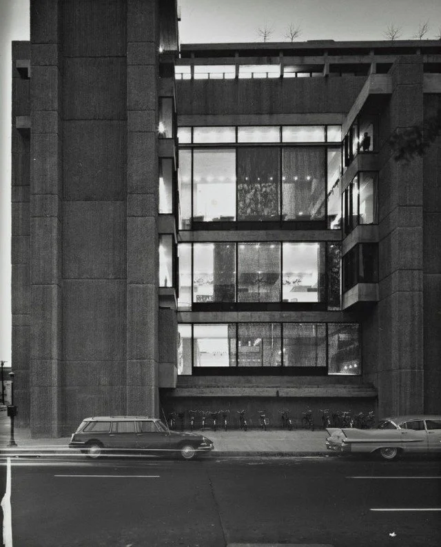Photos of the Yale School of Architecture, designed by Paul Rudolph (1958). ⁠
⁠
&quot;On the exterior, the casual observer will understandably be reminded of Le Corbusier, though the scored surface of the concrete is a device unique to Rudolph, and t