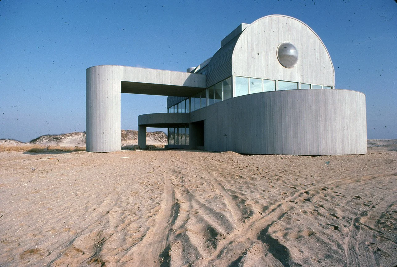 Photos of the Conason Residence in Southampton, New York by Myron Goldfinger taken in February 1984 shortly before completion. &quot;This house has been designed as a museum/residence. There is a dialogue between the architecture and the artworks, ma