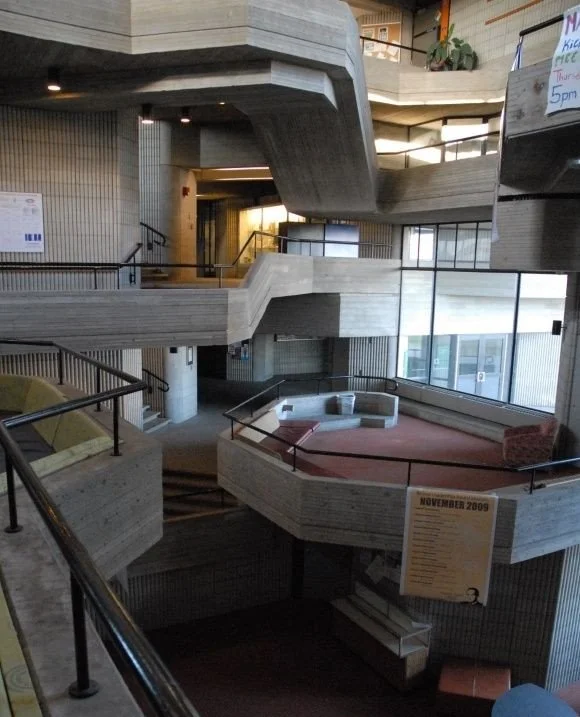 Photos of UMass Dartmouth in Massachusetts designed by Paul Rudolph beginning in 1963.⁠
⁠
&quot;The campus is intended to be a single building utilizing a single structural-mechanical system, to be constructed of one material. The pedestrian circulat