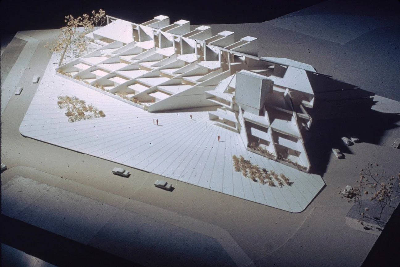 Presentation model for the Niagara Falls Public Library in Niagara Falls, NY designed by Paul Rudolph in 1969. ⁠
⁠
&ldquo;The requirements of the building program necessitated a large first floor, a smaller second floor and still smaller third floor,