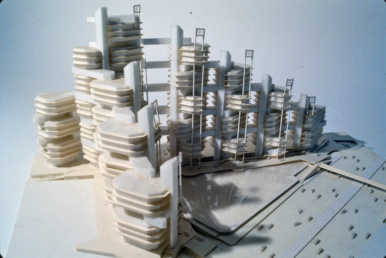 Study models of the unbuilt Gatot Subroto office building in Jakarta, Indonesia, designed by Paul Rudolph in 1990.⁠
⁠
#paulrudolph