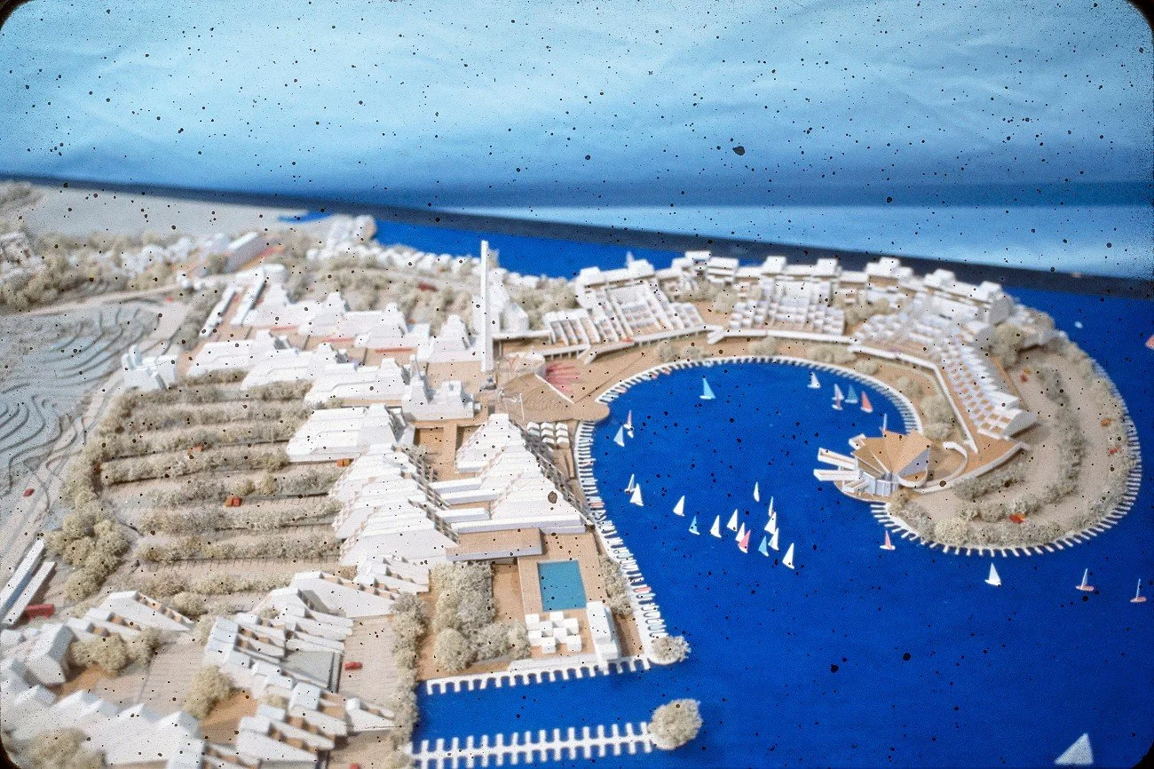 Model of the unbuilt Stafford Harbor resort community in Virginia, designed by Paul Rudolph in 1966.⁠
⁠
#paulrudolph #architecture