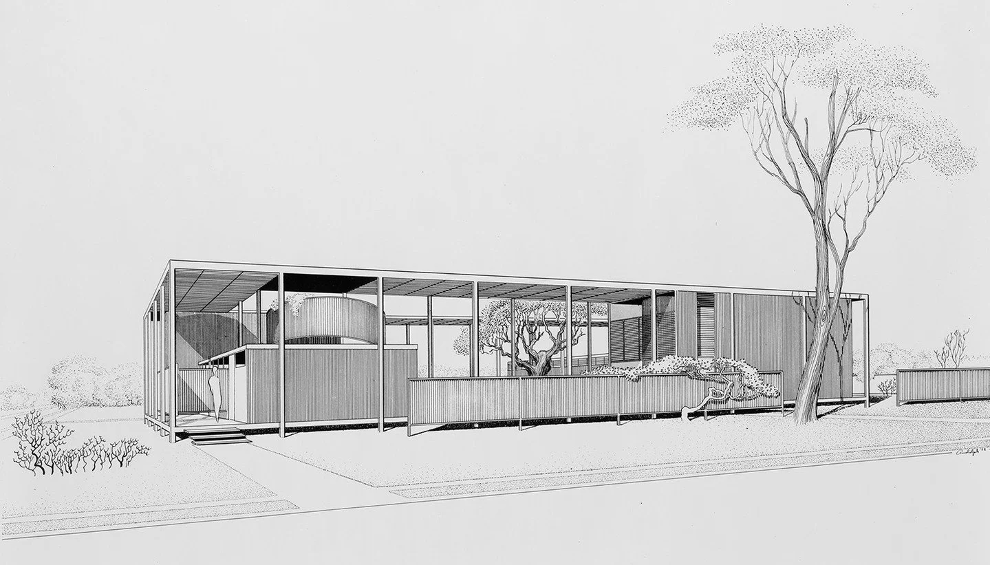 The Haywood Apartments in Florida, an unbuilt project designed by Paul Rudolph in 1952. The design is a series of four one- and two- bedroom apartments arranged around a central courtyard.⁠
⁠
#paulrudolph #architecture