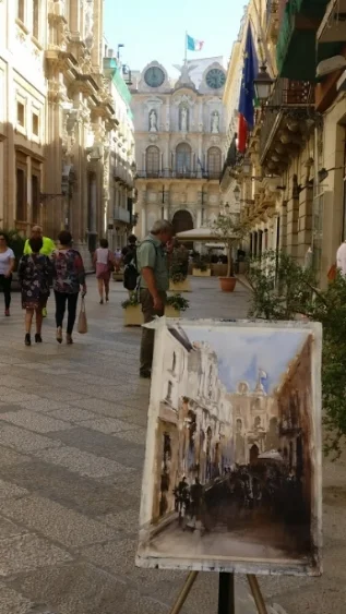 Trapani Sicily Maltese artist Sarah Calleja Watercolour plein air