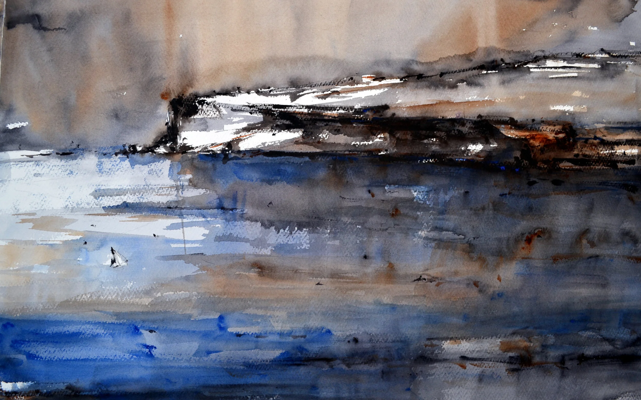 Overcast shoreline
