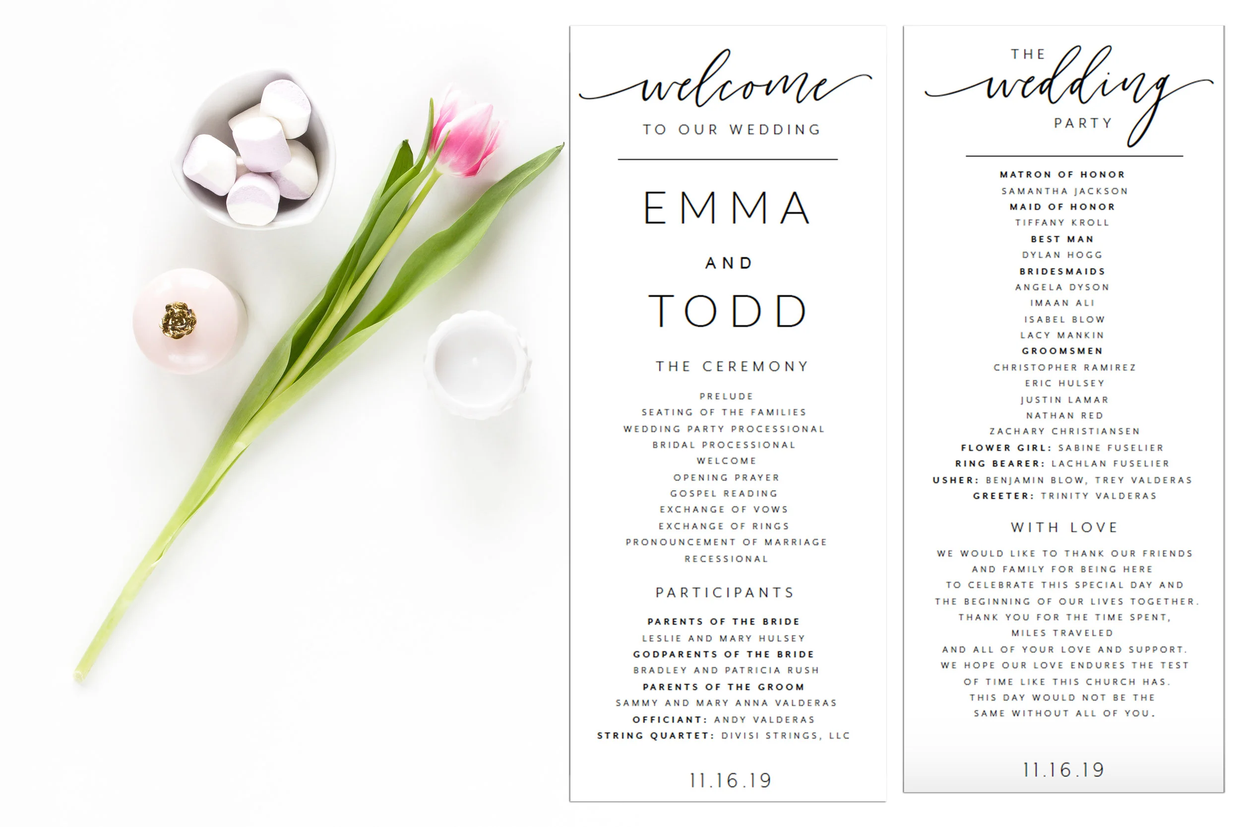 Hey Emma! So we changed the sentence to" We hope our love endures the test of time like this church has." instead of how it was phrased originally. Also, deleted the comma after miles travelled? Let me know!! Size: 5.5 x 12.5 (the size of a wine gift bag)