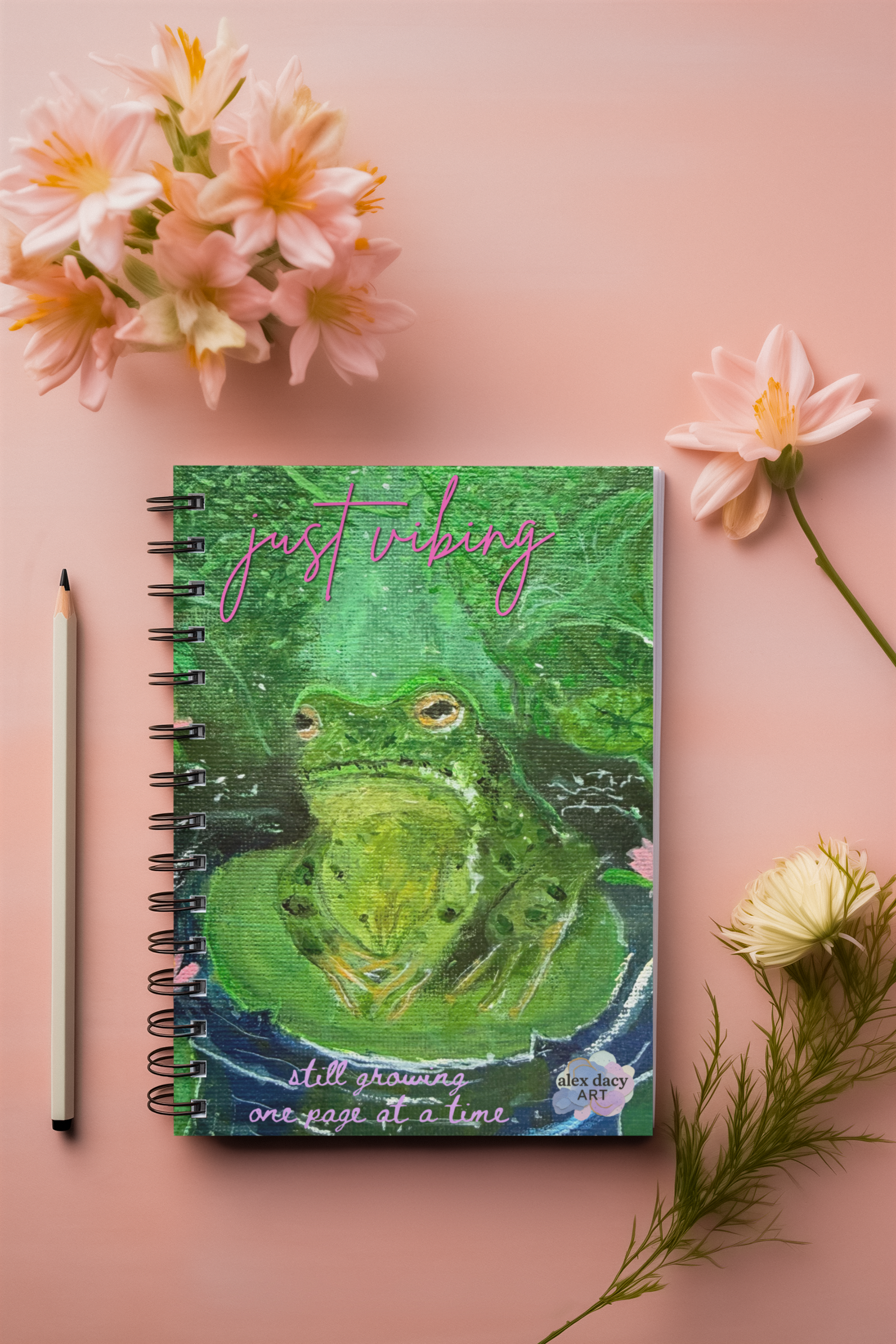 Just Vibing Frog Notebook | Soft Life Journal