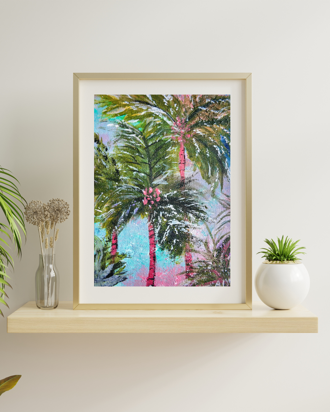 Neon palm daydream print