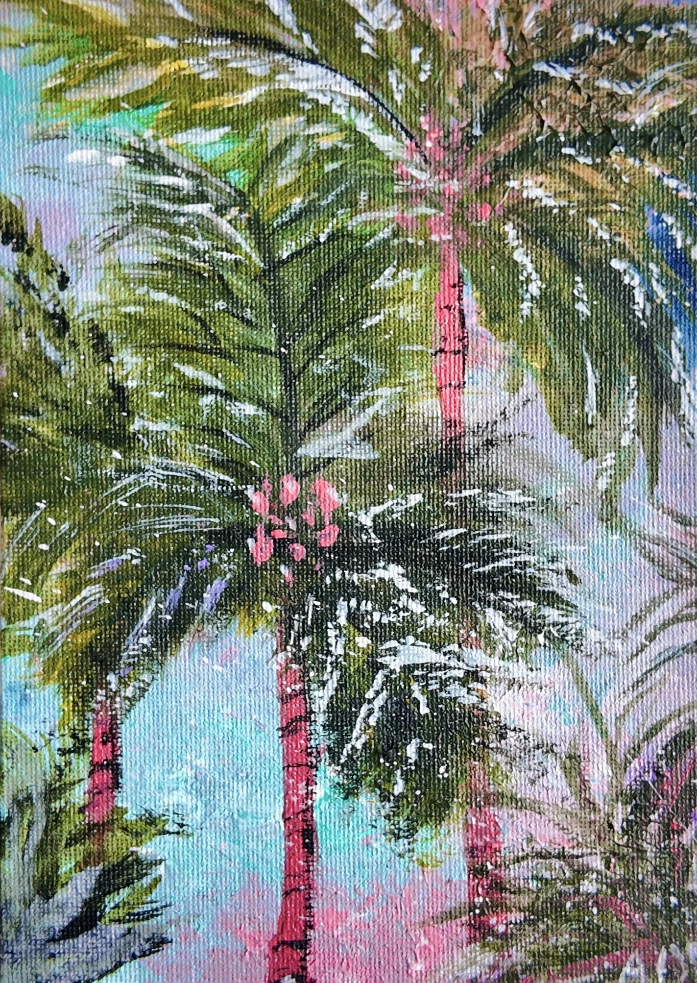 Neon palm daydream print
