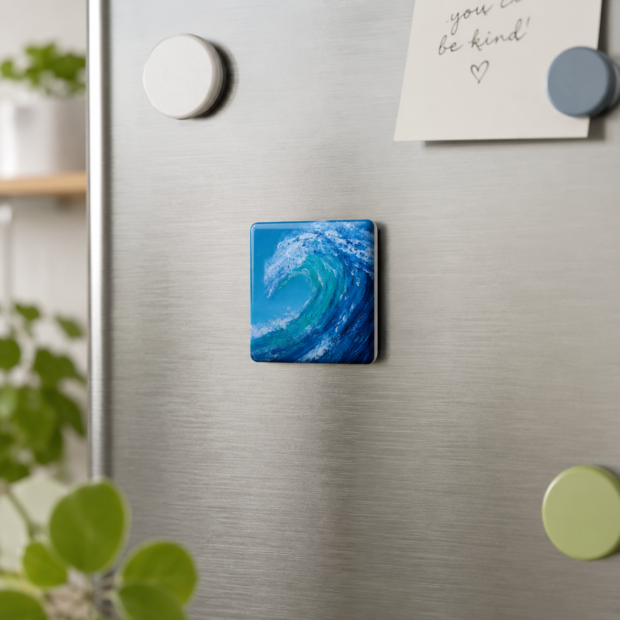 Aqua Crush Porcelain Magnet