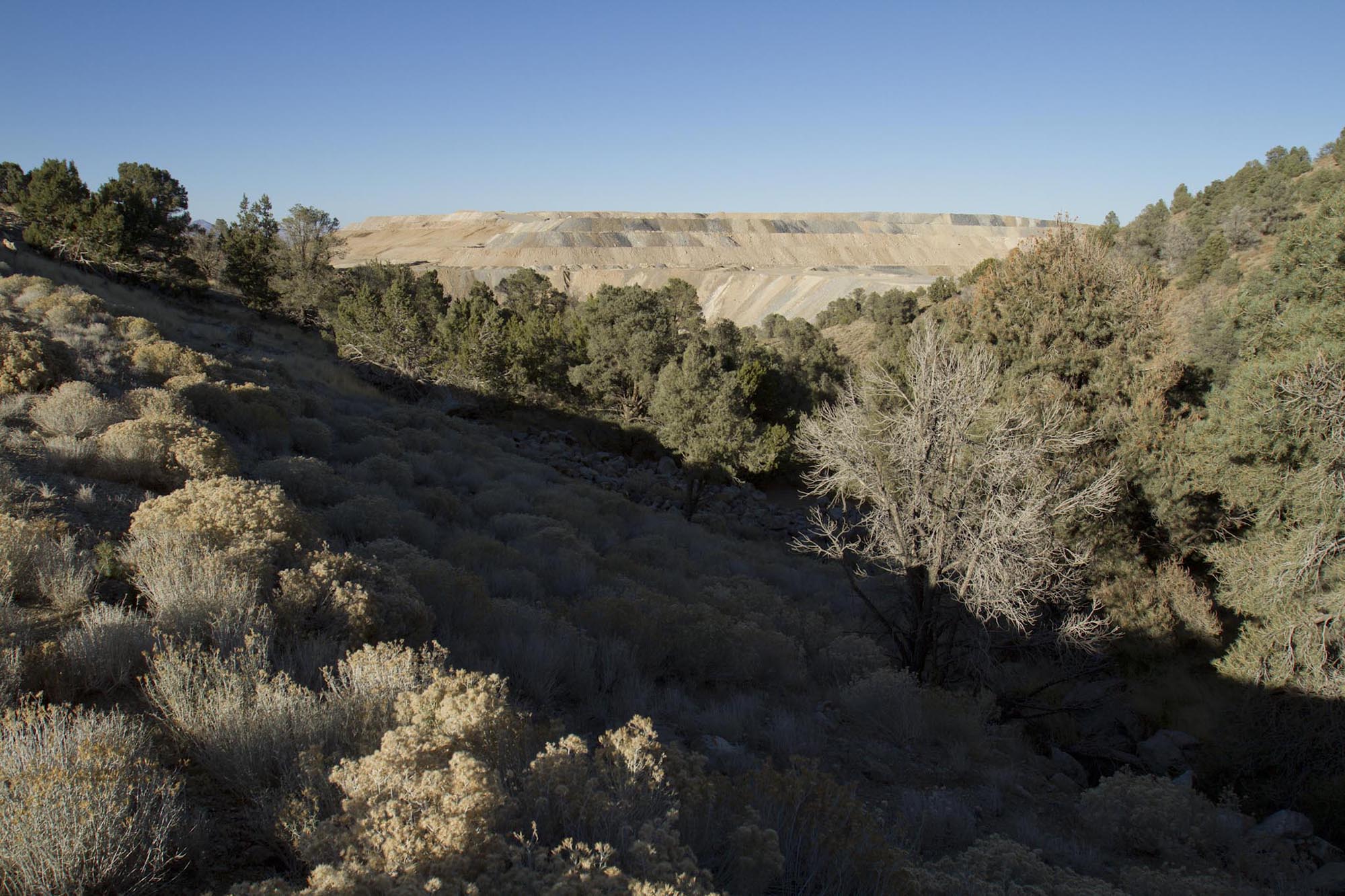 View of Barrick Cortez Hills Mine Operation from Cortez Canyon, Nevada 2016