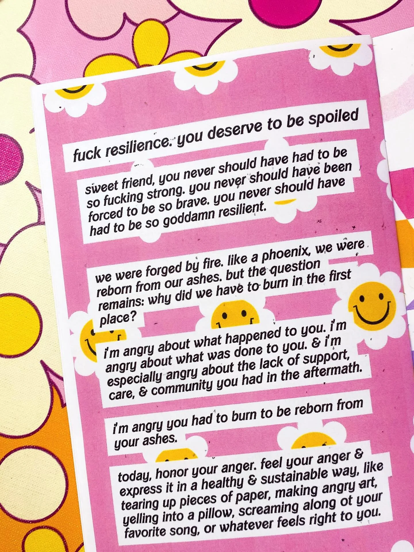 this is your reminder that i make (&amp; sell!!!) zines about healing, disability, creativity, affirmations, coping skills, trauma recovery, &amp; soooo much more!!! like, my body of work is ✨truly✨ expansive. &amp; my zines support me in thriving as