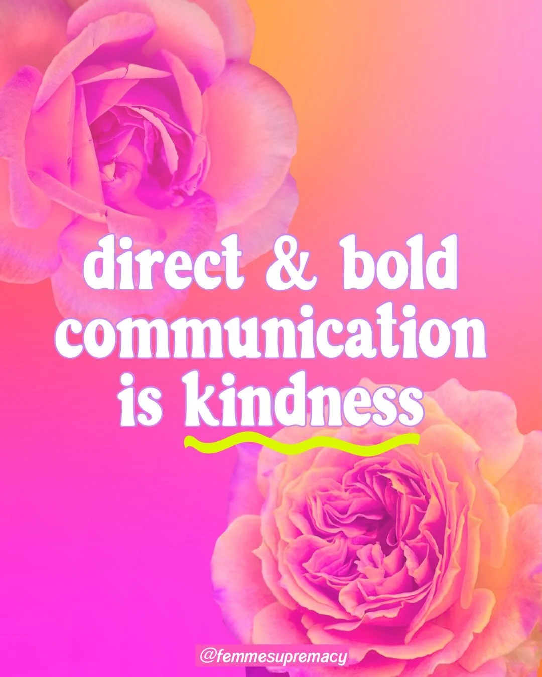 hot take: direct &amp; bold communication is KINDNESS.

when we communicate directly &amp; boldly, we&rsquo;re creating conversational CLARITY. we practice communicating our needs, desires, limits, &amp; boundaries CLEARLY.

we can only get what we n