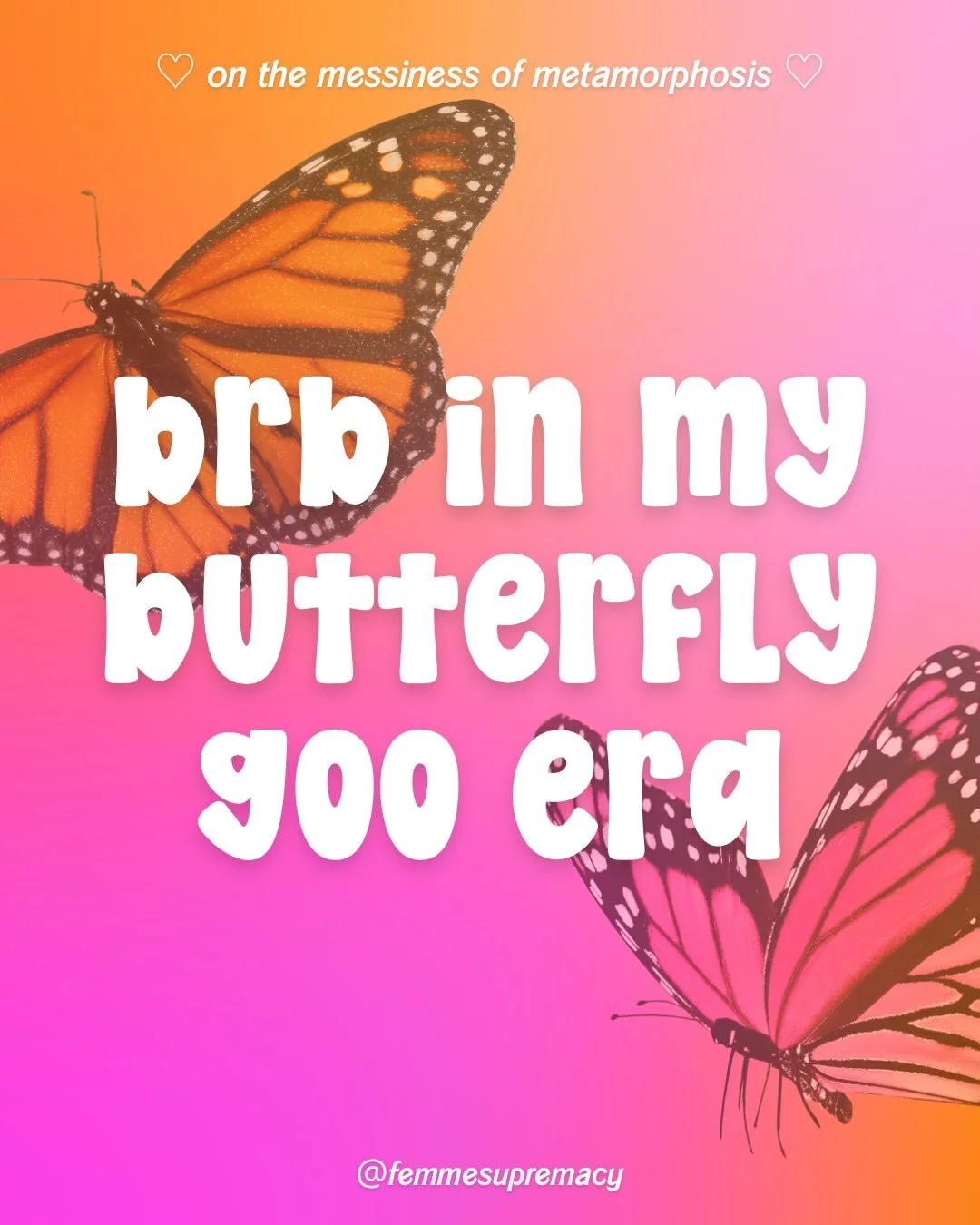 brb in my butterfly goo era 🦋 

a lil snippet from tomorrow&rsquo;s newsletter on the messiness of metamorphosis 💫

one of the cards/themes i&rsquo;m working with from yumi sakugawa&rsquo;s deck, cosmic comforts, is "MOLT". yumi writes:
&