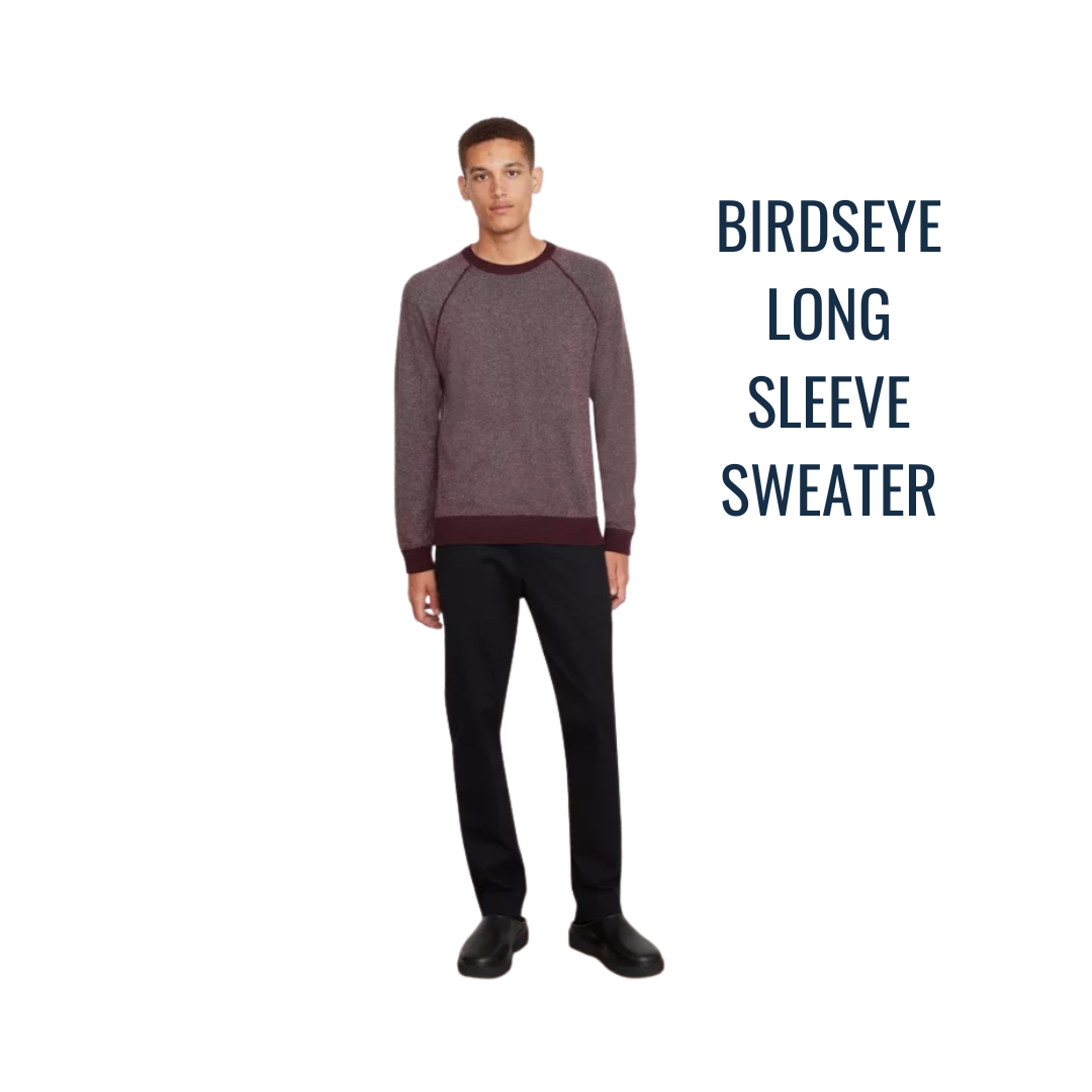 Vince  Birdseye Long Sleeve Sweater