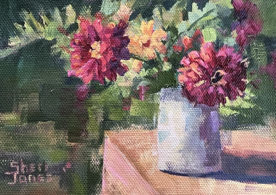 Zinnia's Posing 5x7 Acrylic on Canvas SheriJones copy.jpeg