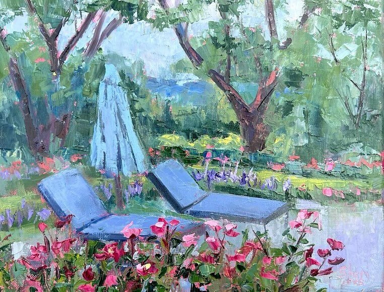 Hidden Garden 

11x14 oil on linen
I had the wonderful opportunity to paint during the Historic Ft Worth Hidden Garden Tour in Ft. Worth.  The weather was picture perfect and the home was fabulous! This painting sold . To see other paintings availabl