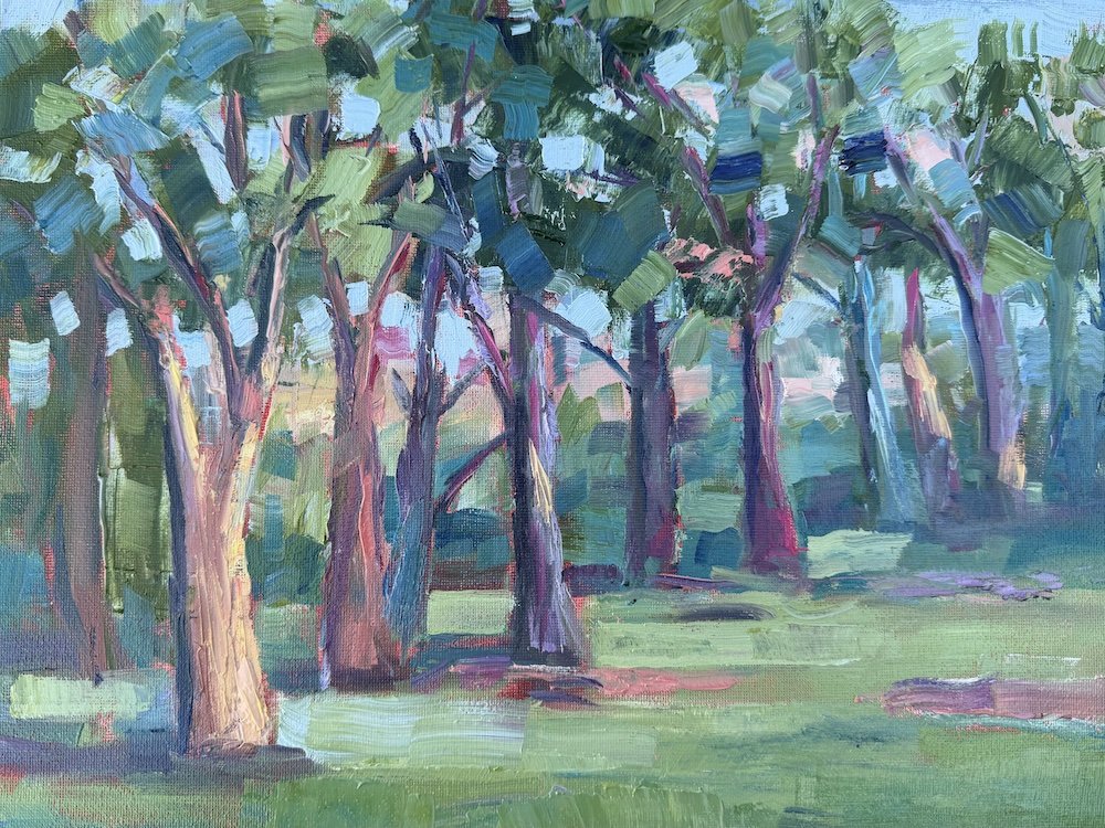 Thru the Pine Trees 11x14 oil on canvas.jpg