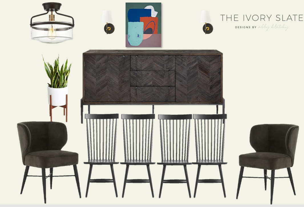 Dining room mood board prepared during the design process