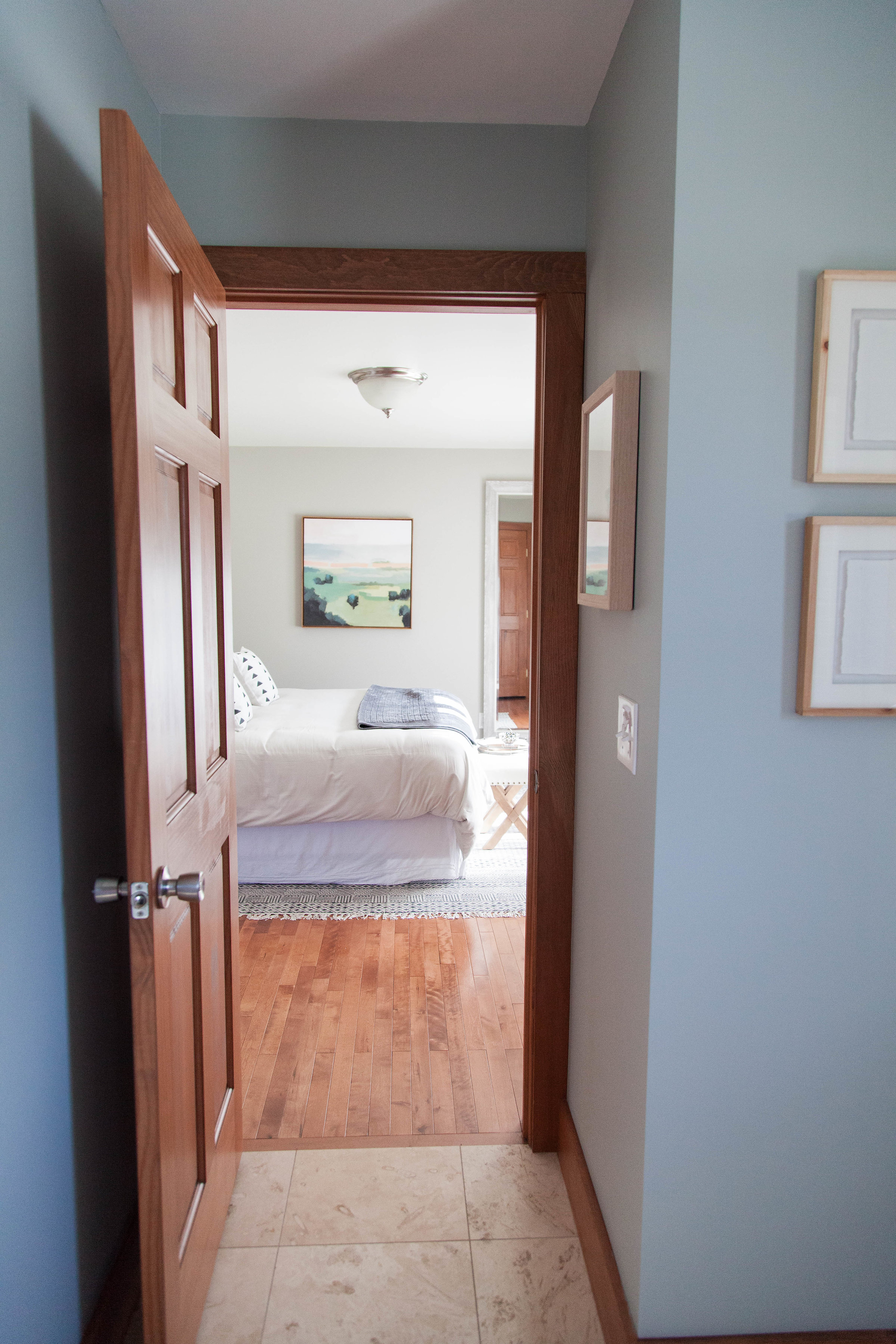 Guest house view of bedroom from the en suite in Hamilton, NY