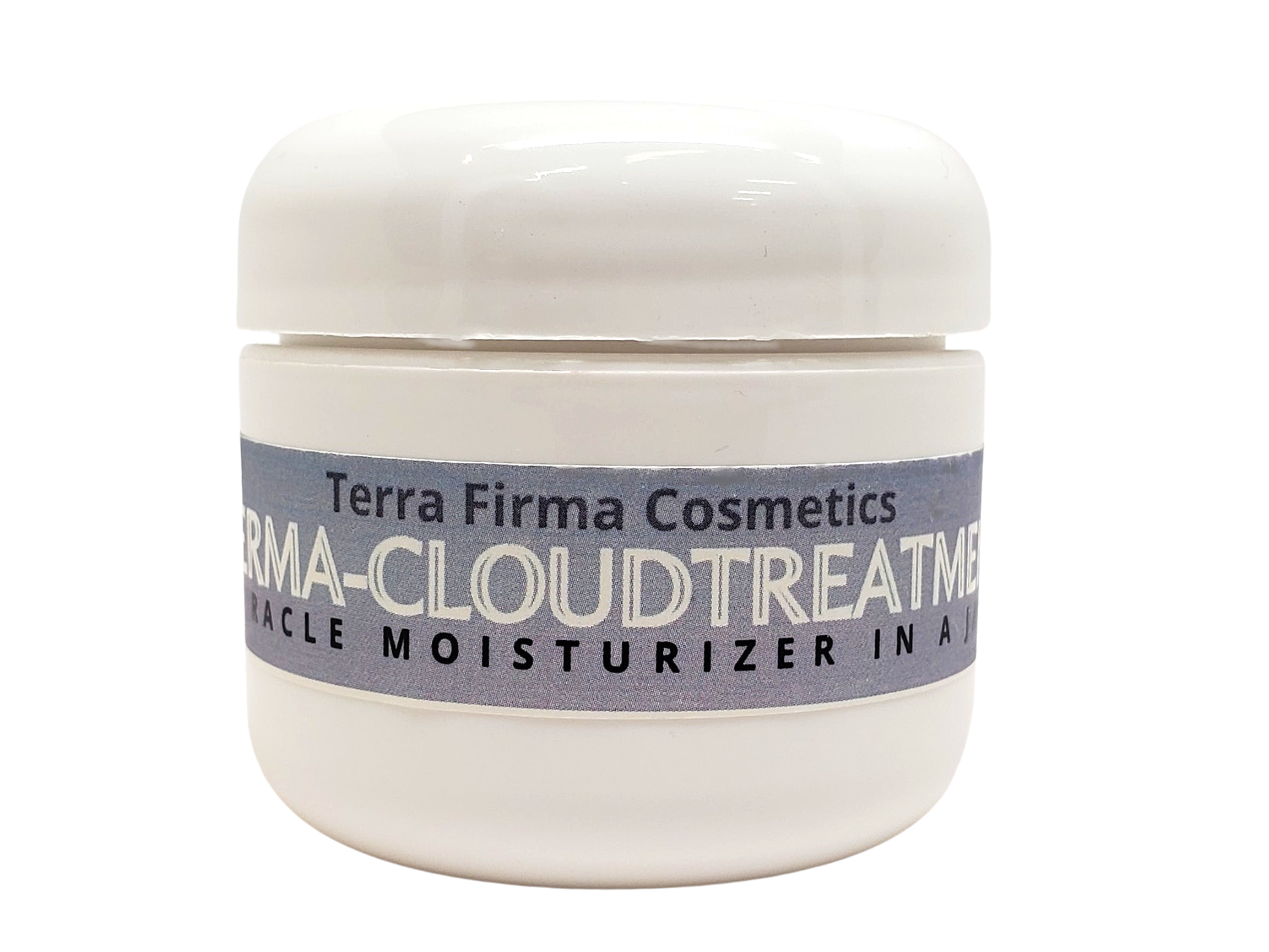 "Just a Pea-sized amount of Derma-Cloud moisturizer showing the concentrated texture of Hyaluronic Acid and anti-aging peptides is all you need for instant, youthful skin."