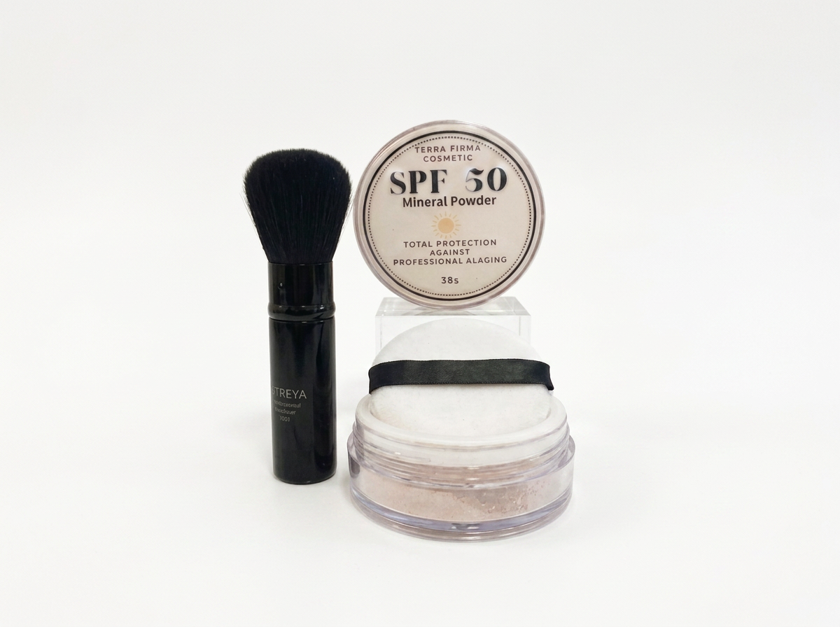 You get total protection with SPF 50 Loose Mineral Foundation by Terra Firma Cosmetics