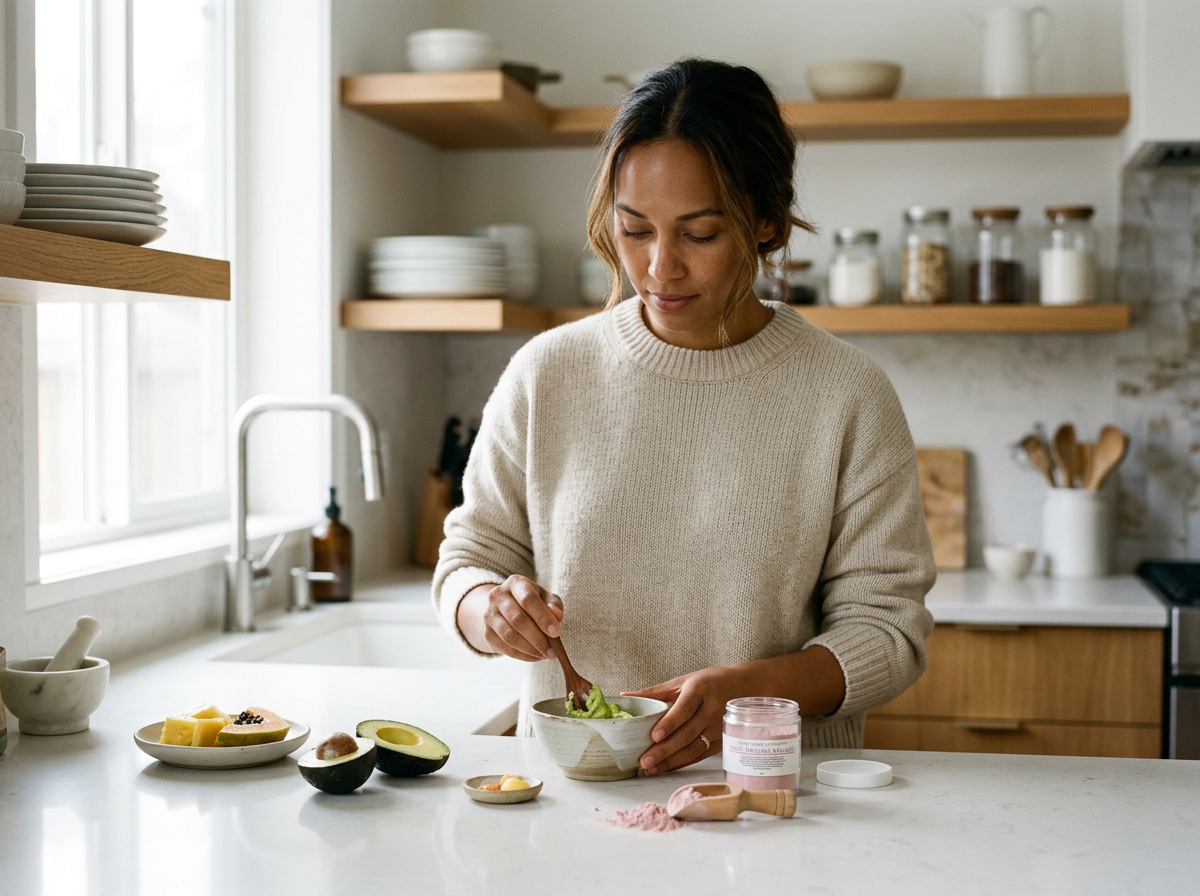 This customizable spa treatment comes in an active powder form to keep the tropical fruit enzymes fresh and clear of preservatives.