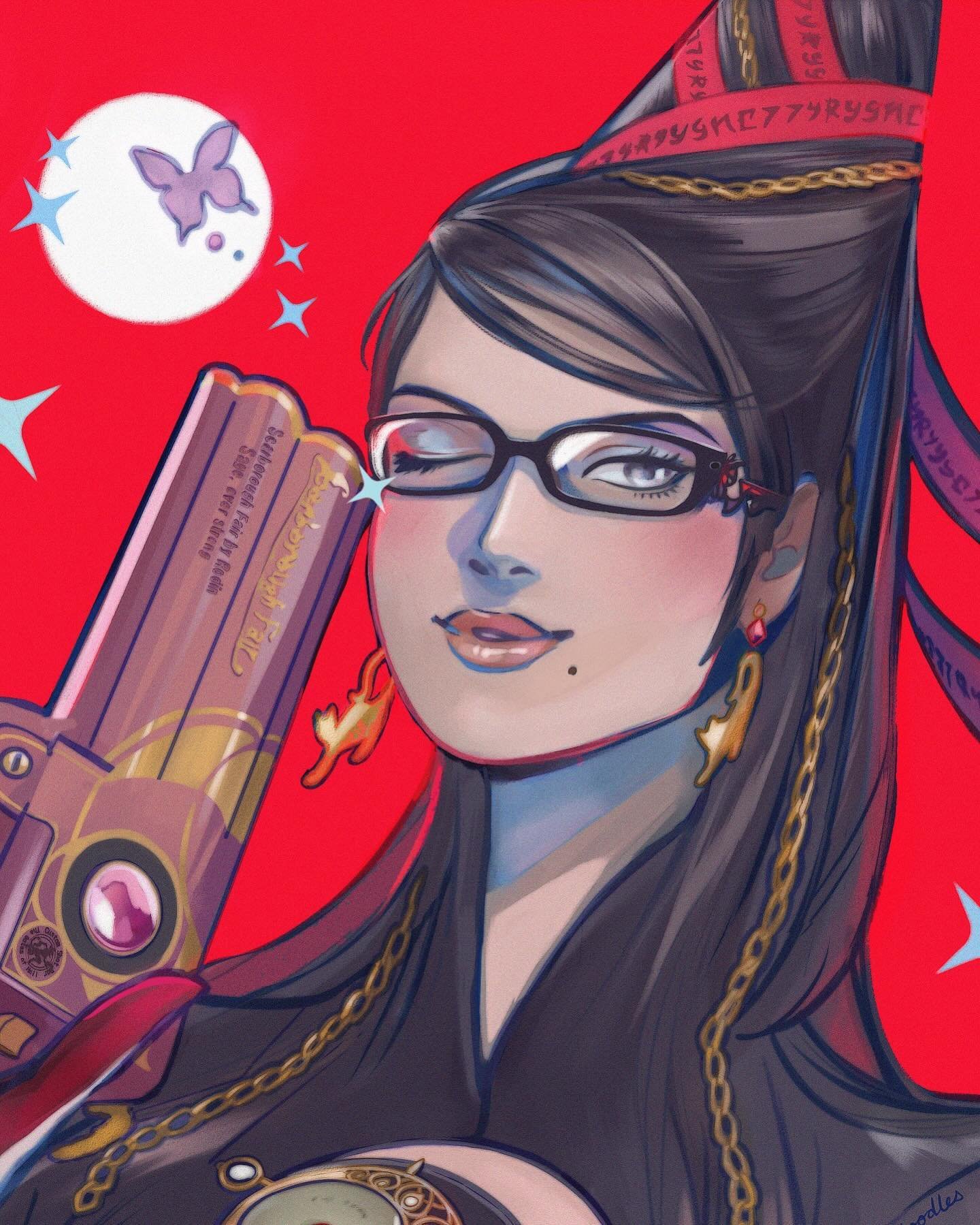Fly me to the moon 🌙 💋
Swipe to see process video ➡️

Get this pretty witch print in my shop, link in bio! What&rsquo;s your favorite look from Bayonetta? 

#bayonetta #bayonettafanart #bayonettaart #digitalart #artprocess #speedpaint