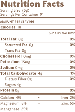 1 lb bag organic raw sugar panela nutrition facts