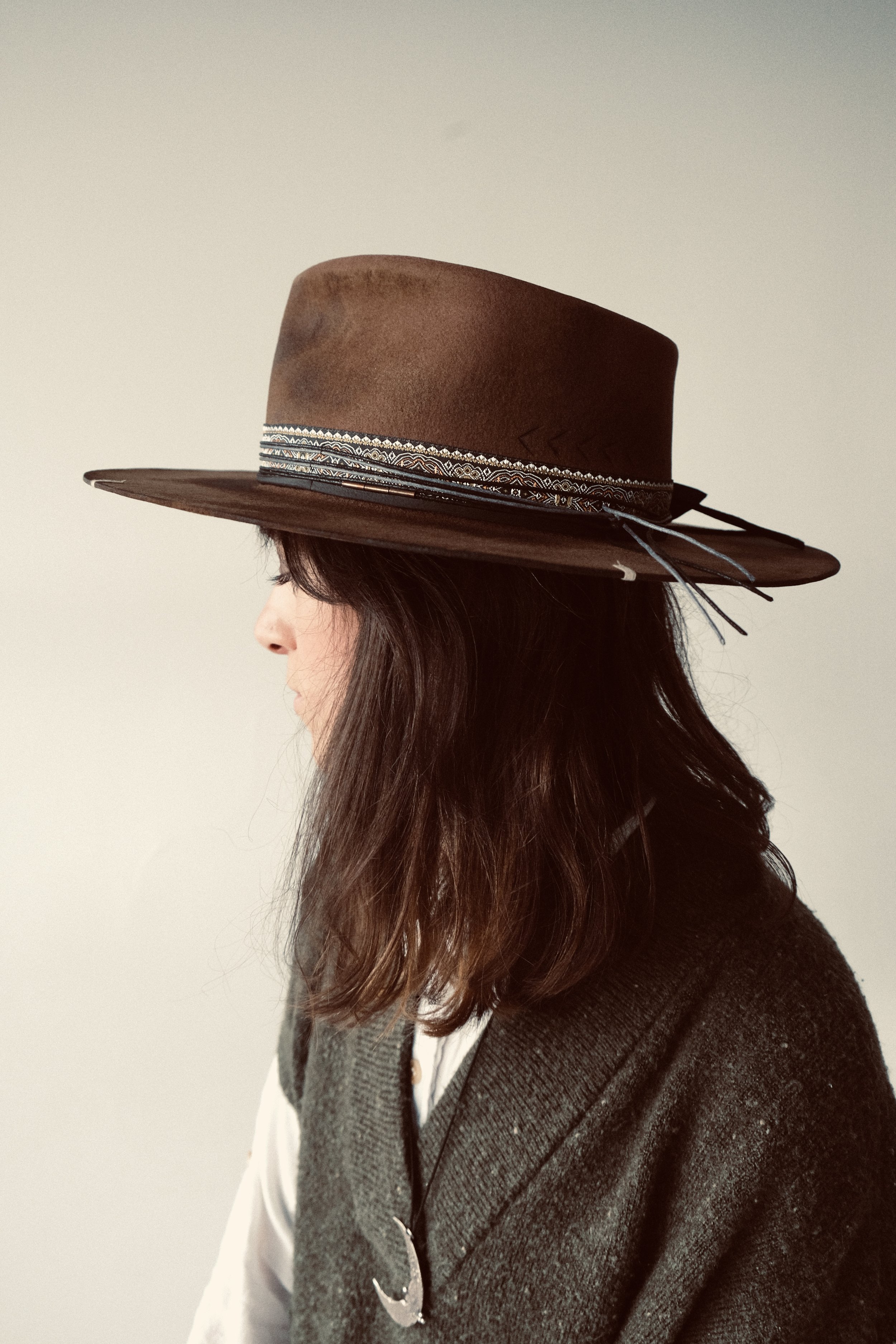 Chapeau western brun