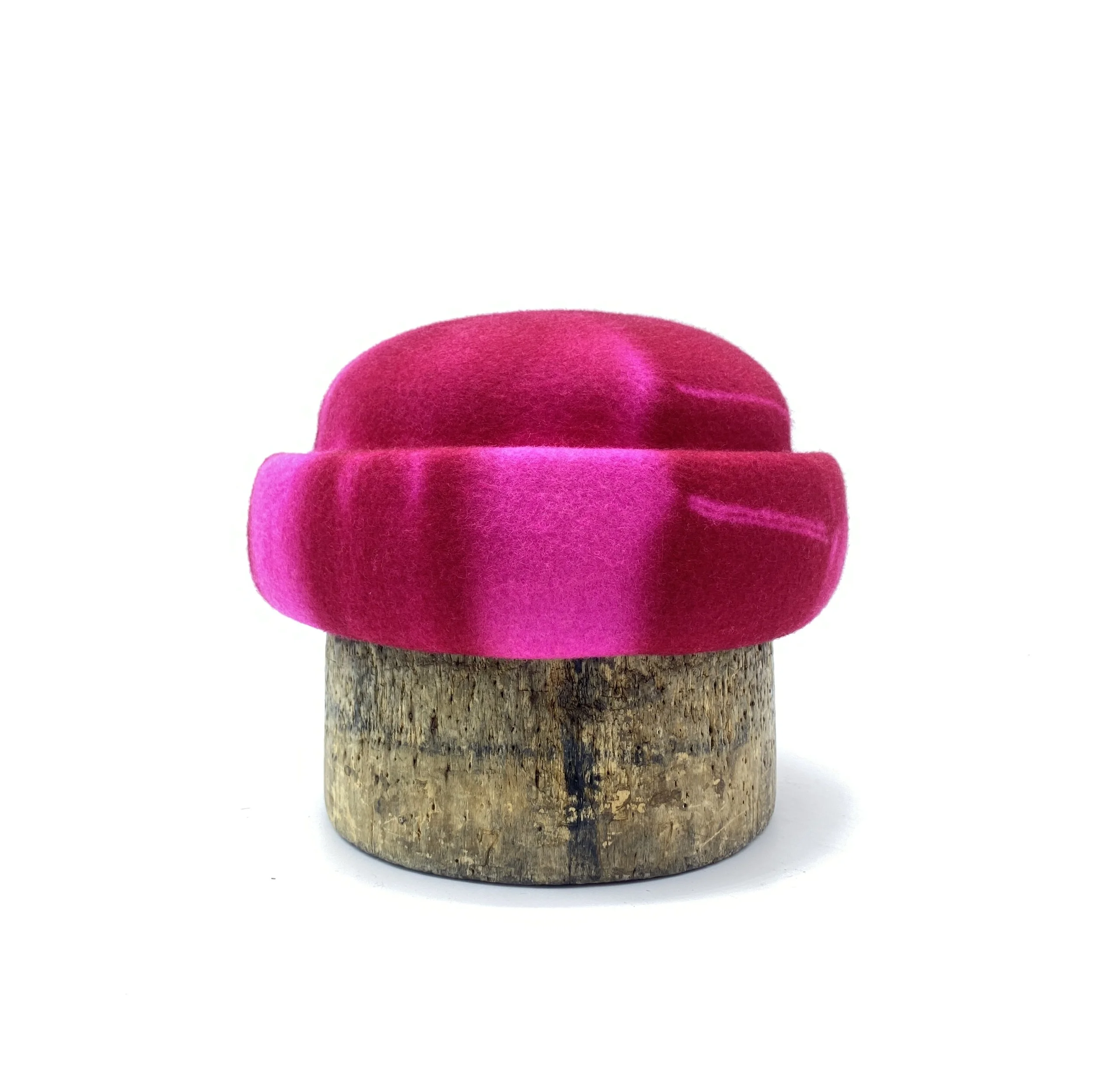 Chapeau sans bord Pillbox｜Fatma en tie-dye rose