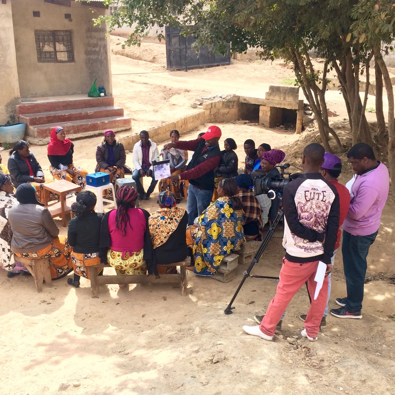 Filming a training video in Zambia