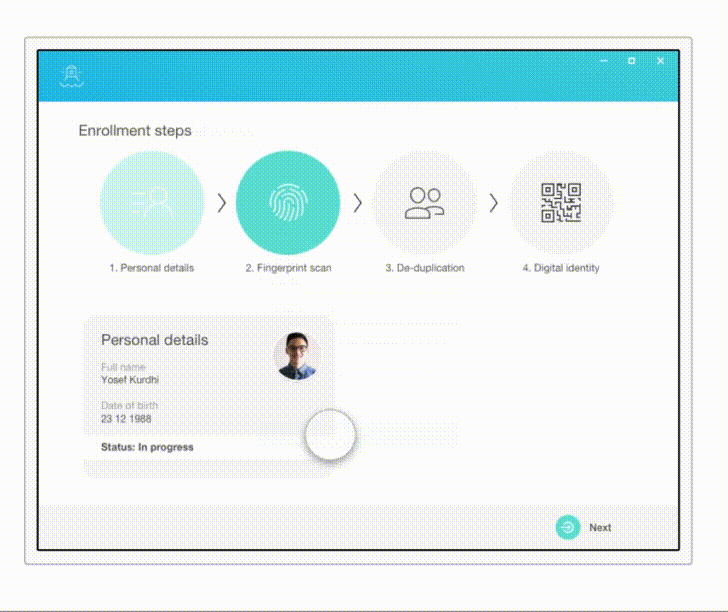 ID2020, it's a project for UN made in collaboration with Microsoft, that wants to provide an universal an unique ID using the blockchain technology and the biometrics. The concept that we designed is composed by a website for the registration, a