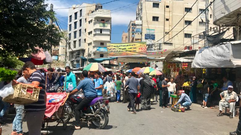 A market in Gaza City on Thursday, the first day of Ramadan.