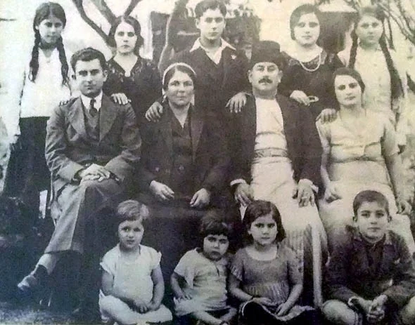 The Bathish family. The author’s grandmother, the youngest of 11 children, is second from left in the front row. Circa 1936–37.