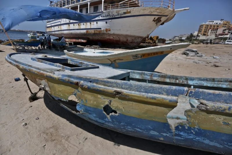 Gaza boats destroyed or nearly destroyed in Israeli attacks. Since 2000, the Israeli military has damaged more than 111 boats and equipment, according to the rights group Al Mezan.