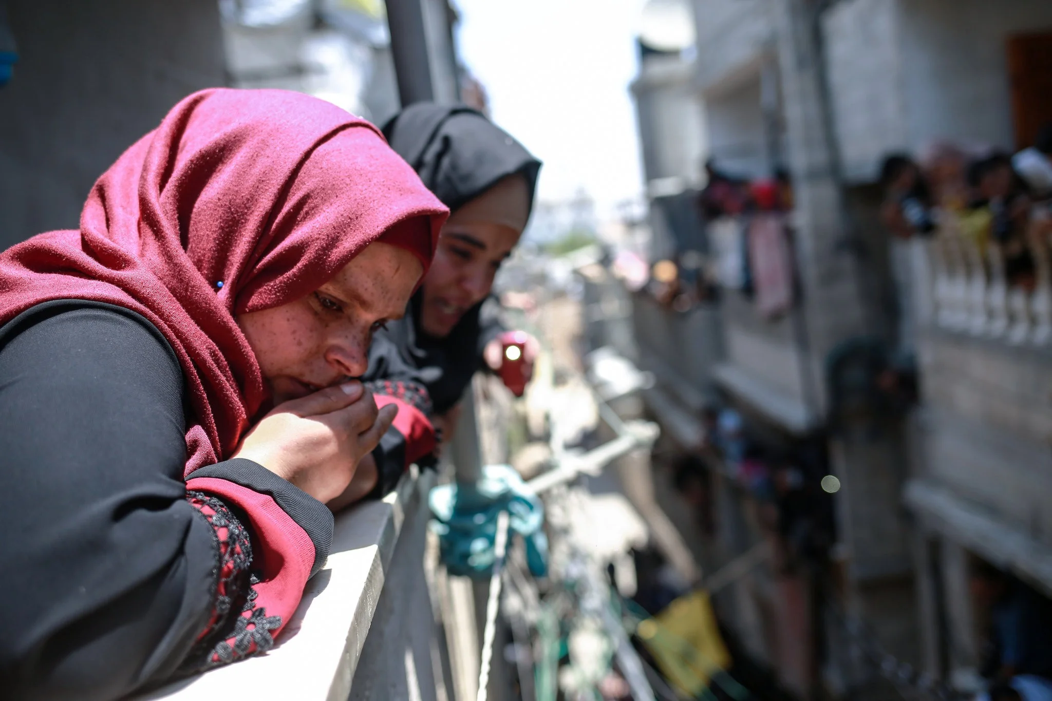 Relatives of a Palestinian nurse, Razan al-Najjar, 21, mourning in June after she was shot dead in Gaza by Israeli soldiers.CreditHosam Salem for The New York Times