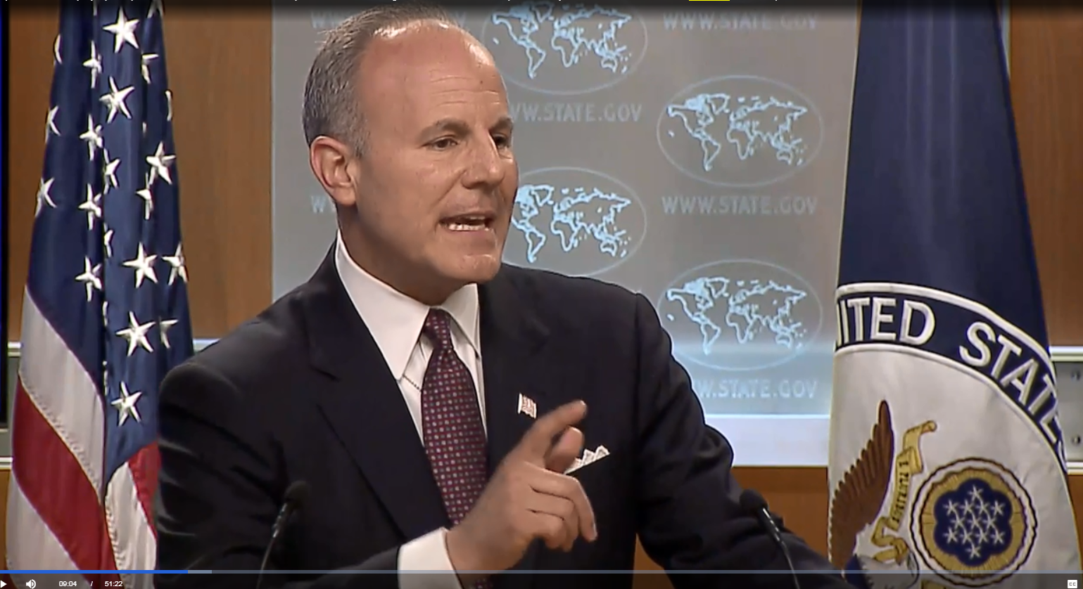 Elan Carr, United States Special Envoy to Monitor and Combat Anti-Semitism, at press briefing on April 11, 2019. Screenshot.